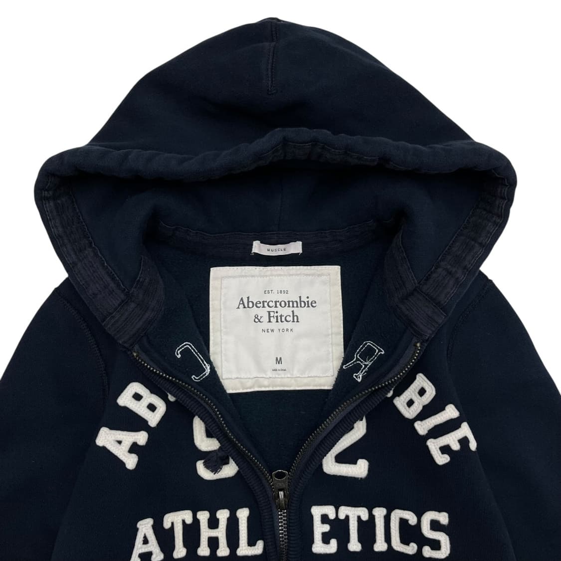 아베크롬비 센터로고 네이비 후드집업 M 상품이미지5