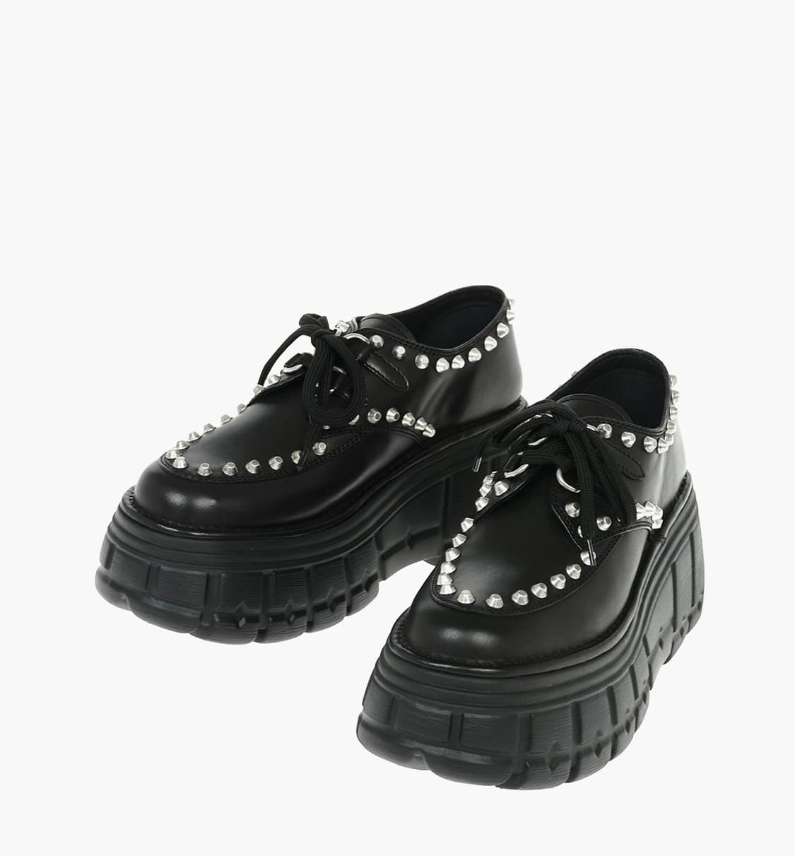 (정품) 미우미우 레더 스터드 로퍼 35.5 (명품 더비슈즈 신발 구두) 상품이미지1