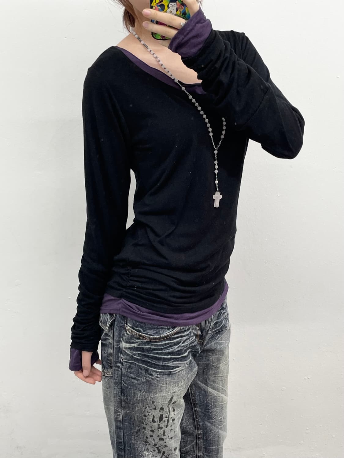 펑크 레이어드 셔링 워머 슬리브 상품이미지4