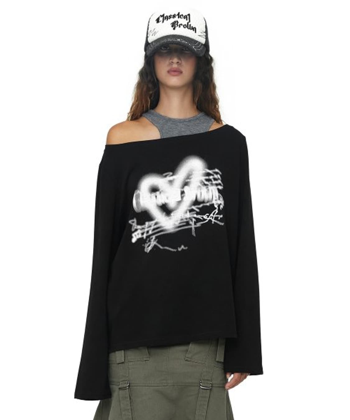 세릭 하트 보트넥 탑 상품이미지1