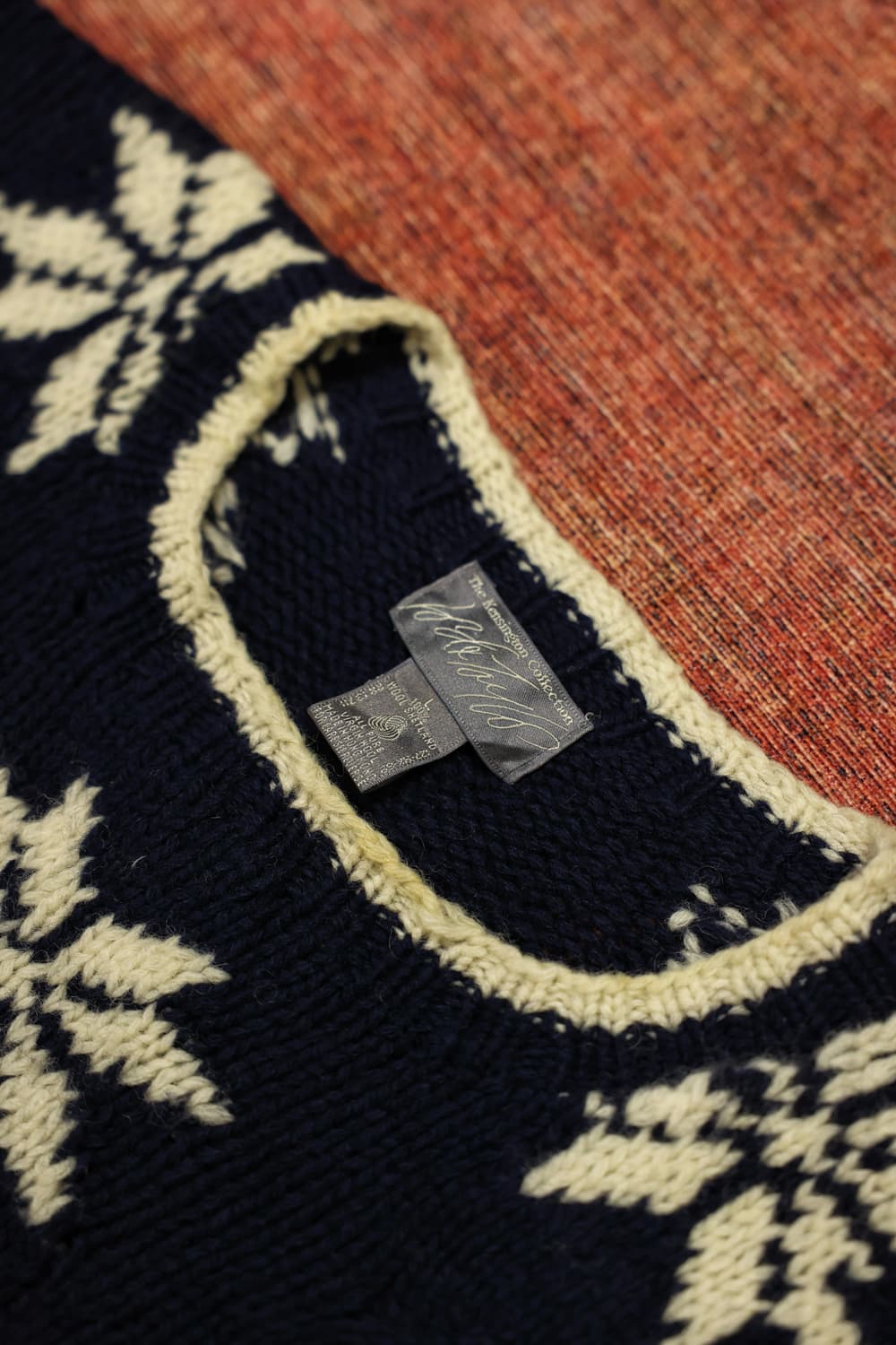 90s 빈티지 노르딕 니트 네이비 판매 상품이미지6