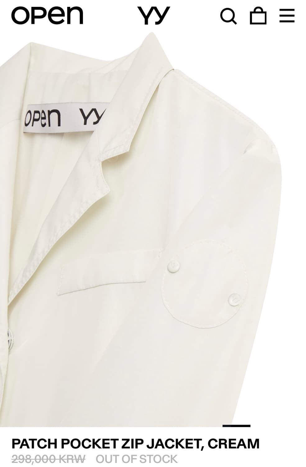 OPEN YY PATCH POKET ZIP JACKET, CREAM 상품이미지10