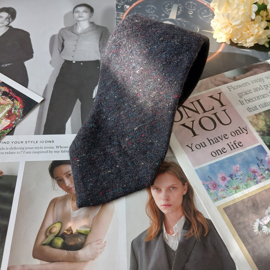 루이 페로 실크 울 믹스 넥타이 9.9cm A+~A등급 A19564 상품이미지3