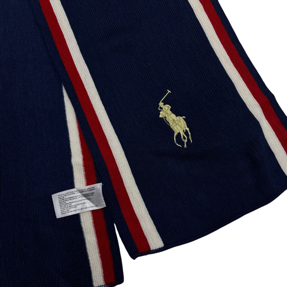 폴로 랄프로렌 빅포니 배색 네이비 니트 머플러 상품이미지5
