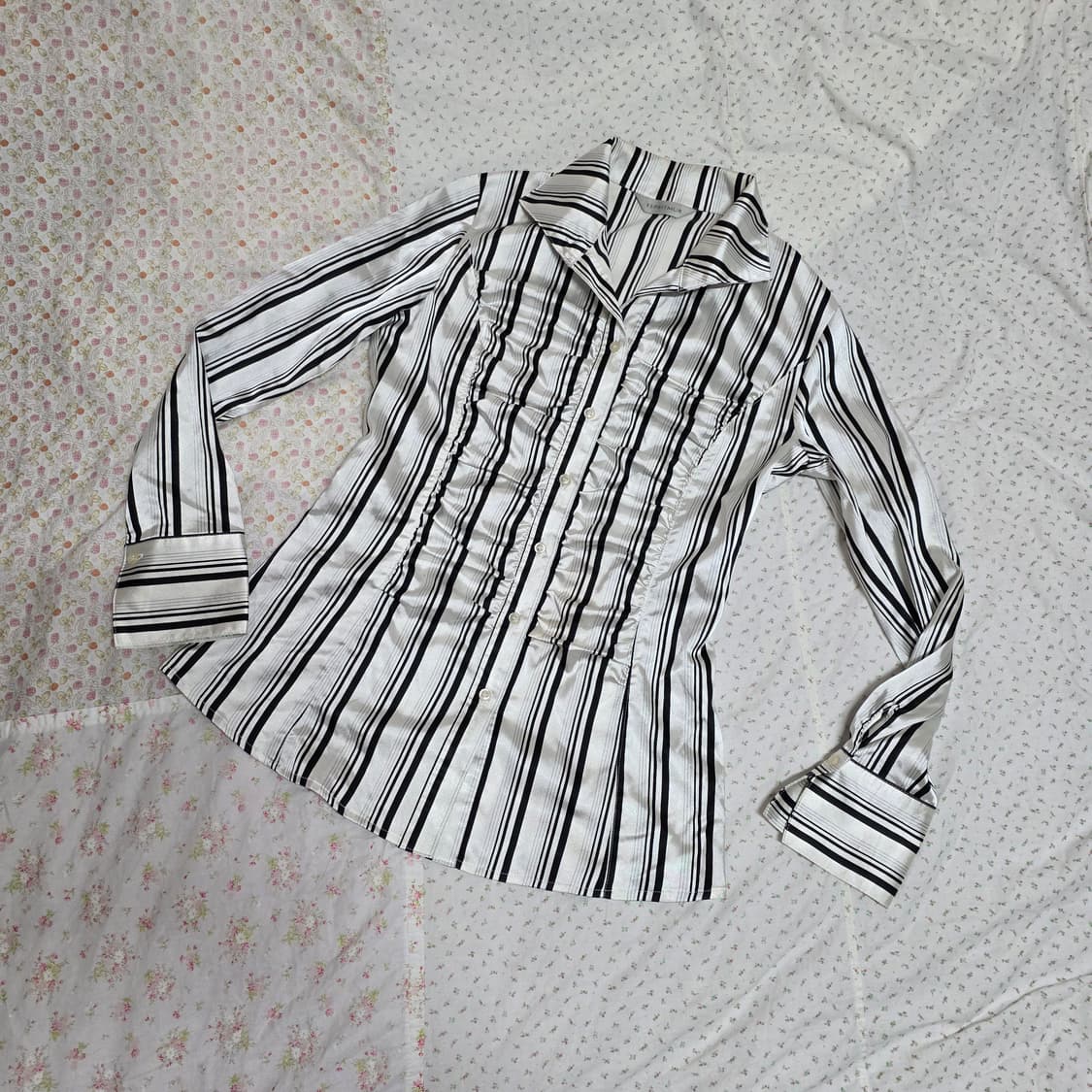 빈티지 스프라이트 실버 셔링 새틴 오네갸루 셔츠 펑크 공겜여주 긱시크 상품이미지2