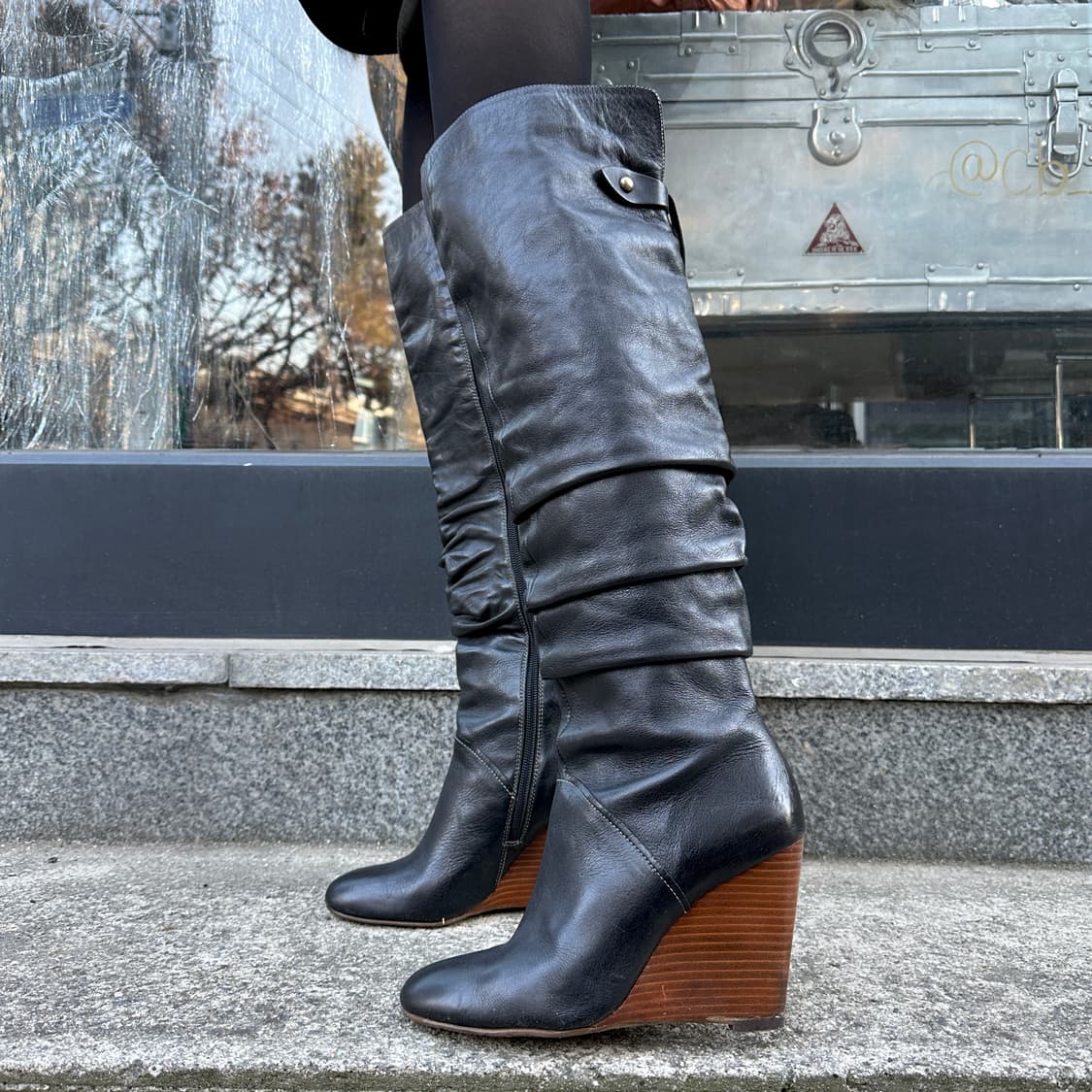 00s 오버니 가죽 태슬 웨지 부츠 상품이미지9