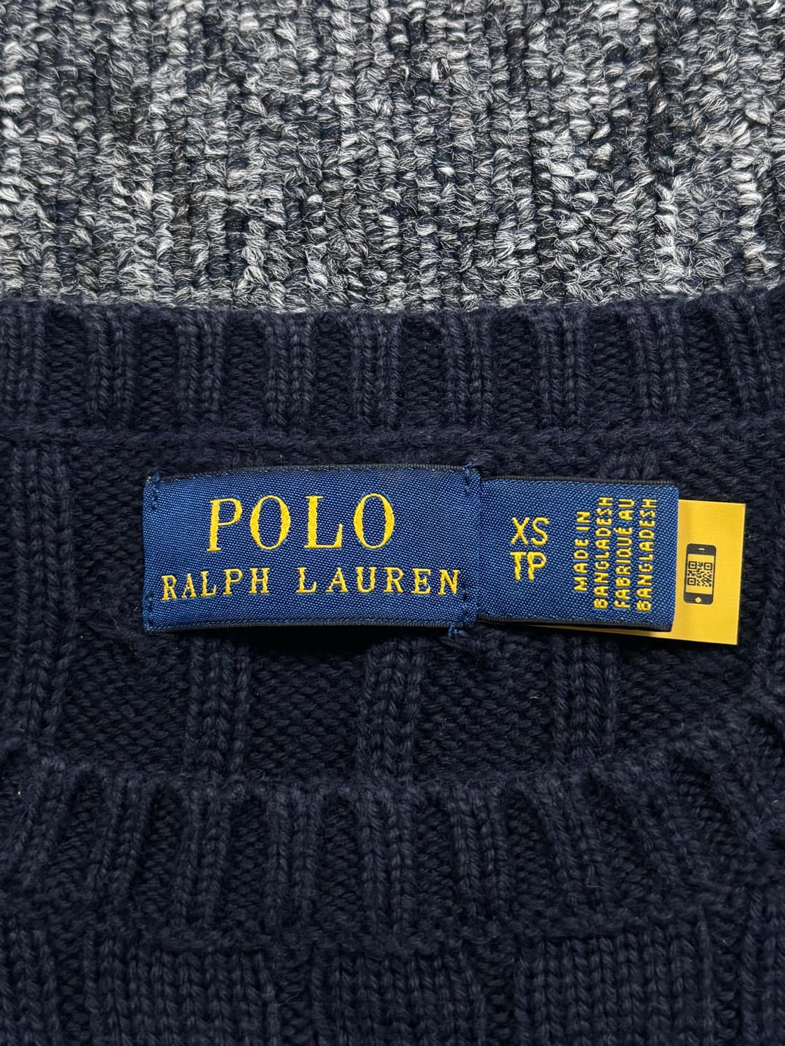 폴로 QR 네이비 꽈배기 니트 상품이미지6