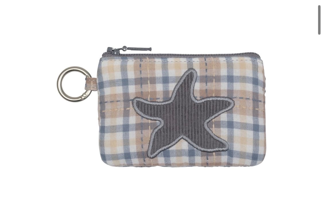 더콜디스트모먼트 스타 피쉬 패치 체크 파우치 카드 지갑 상품이미지1
