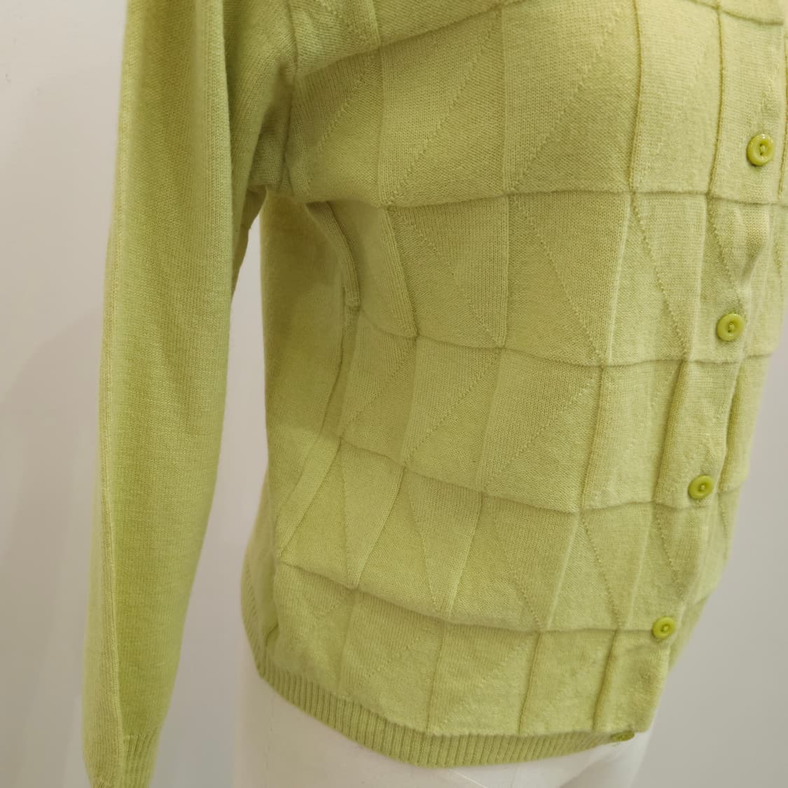 울100% 입체패턴 라임 니트 가디건  상품이미지6