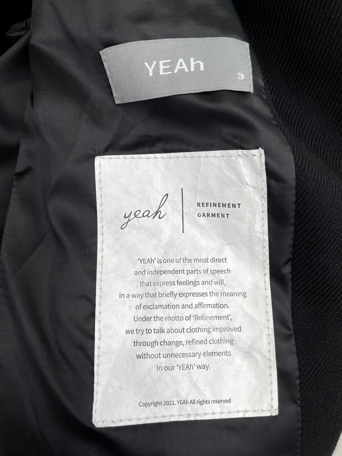 예아(YEAh) 울 100% 3버튼 싱글 블레이저 자켓 블랙 상품이미지5