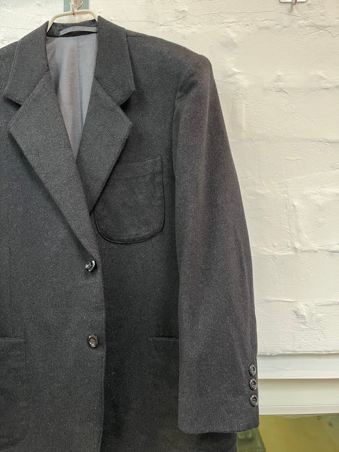 Shinshiya 나고야 차콜 그레이 캐시미어 블레이저 M 상품이미지2