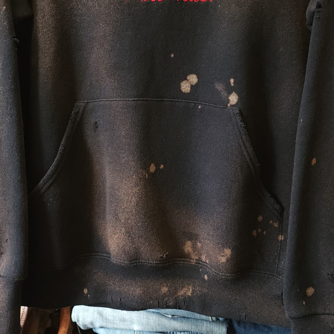 90s 러셀 후드 빈티지 스웻셔츠 러셀 썬페이딩 블랙 앨러배마 L 상품이미지7
