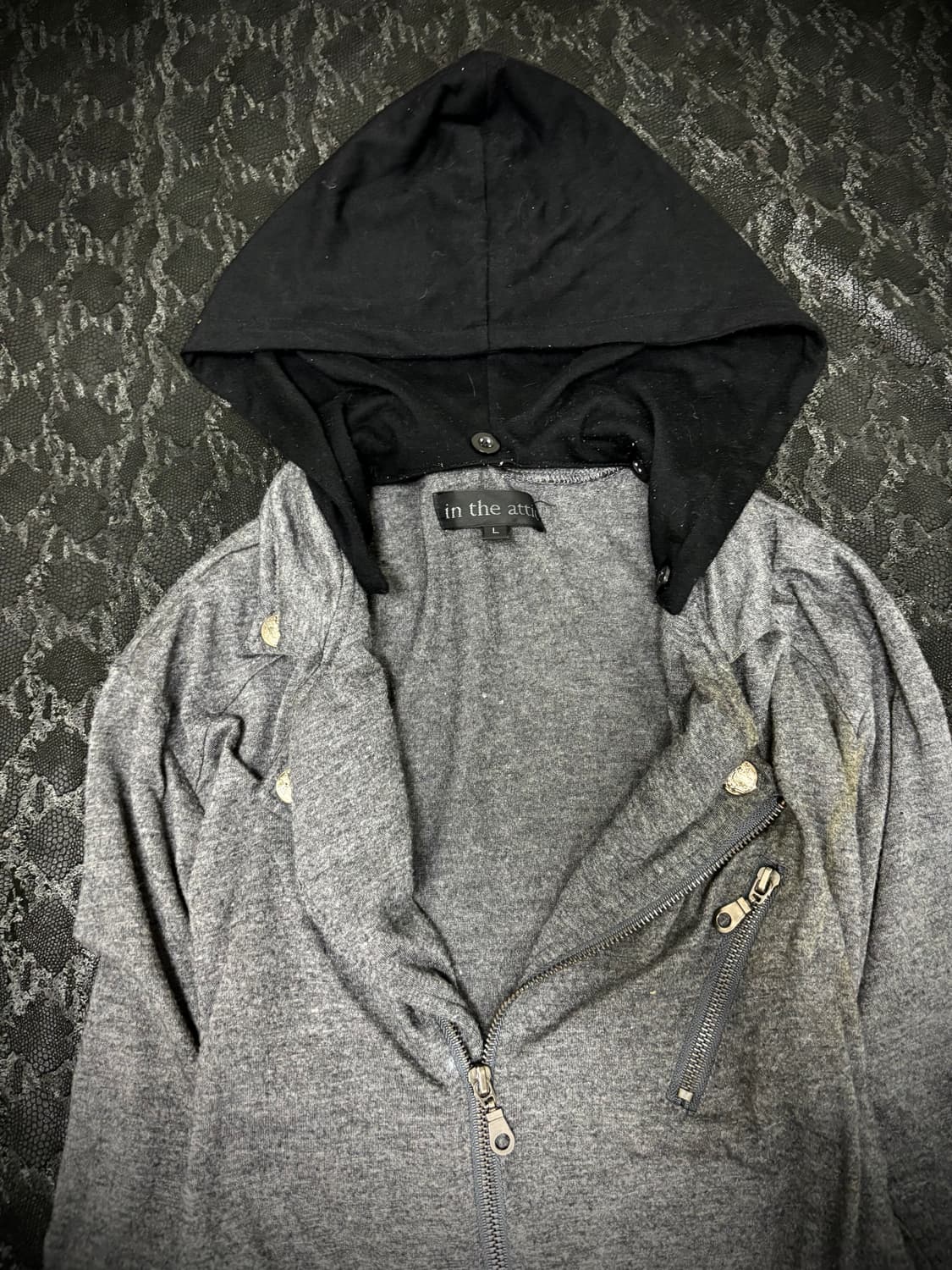 “IN THE ATTIC” 00’s Grey Side Zipper Hoo 상품이미지4