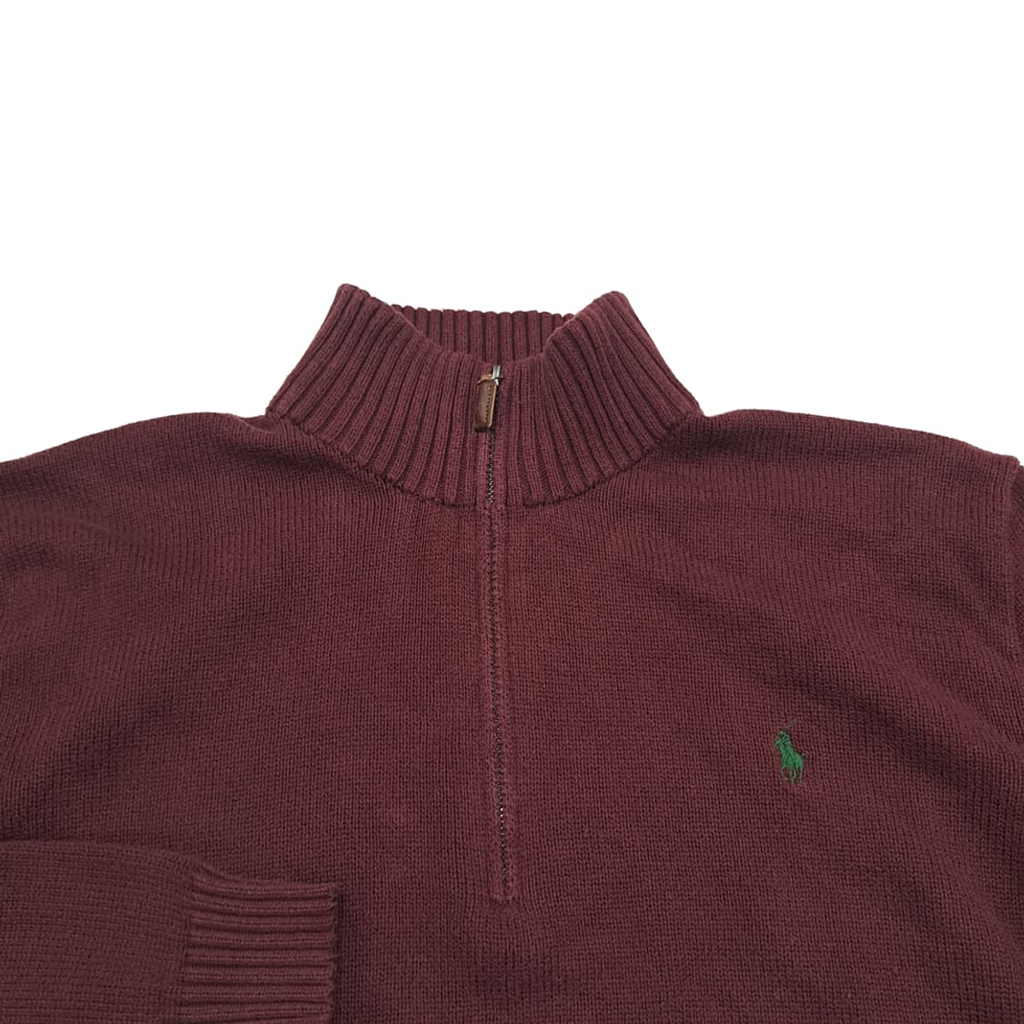 CN839 2XL 폴로 랄프로렌 버건디와인 하프집업 긴팔 니트 스웨터 상품이미지3