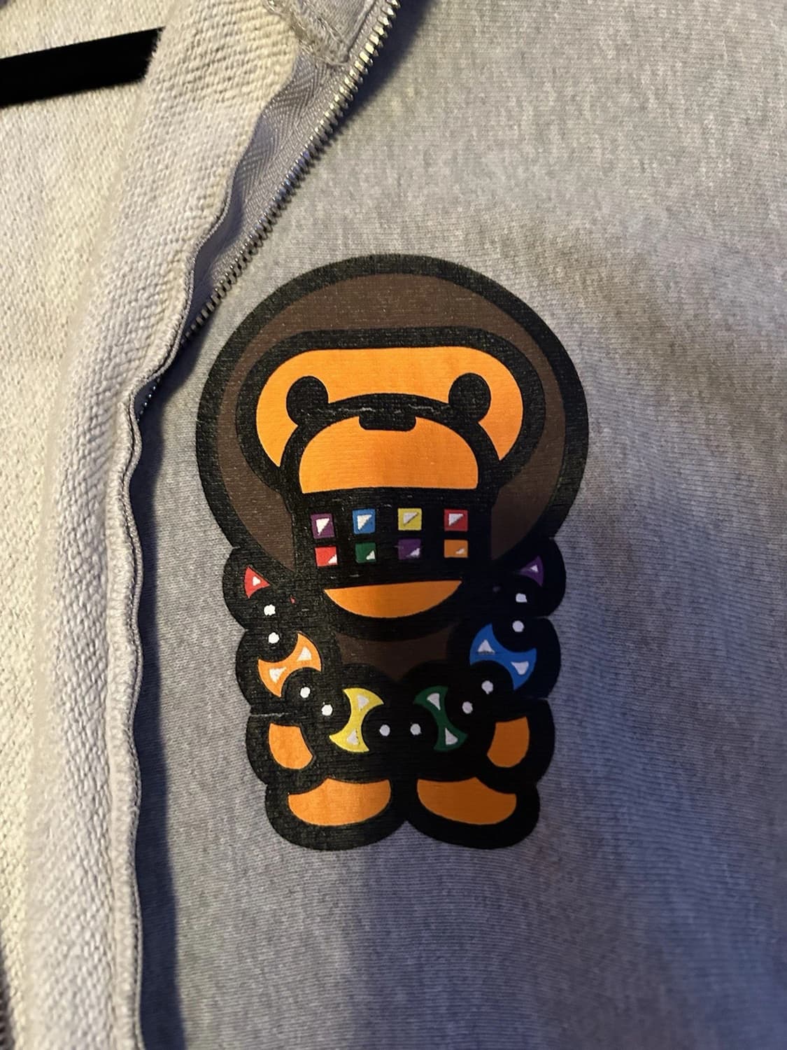 베이프 베이비 마일로 후드집업 그레이 상품이미지2