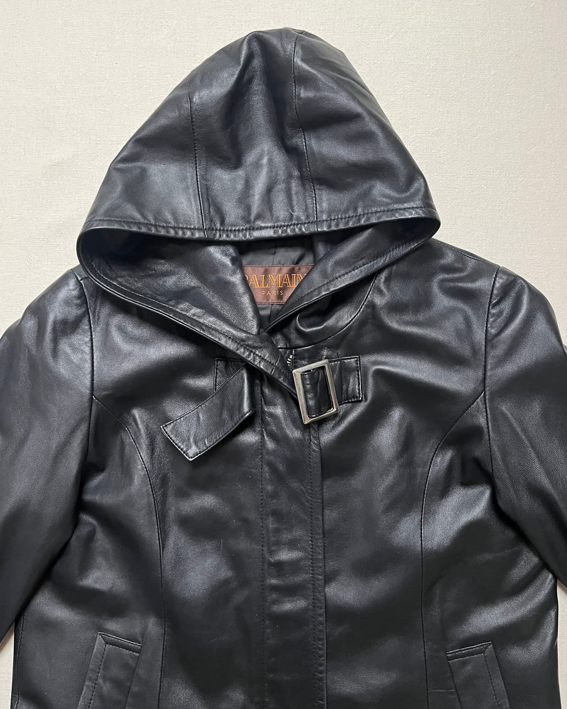 발망 레더 후드 코트 balmain 양가죽  상품이미지6