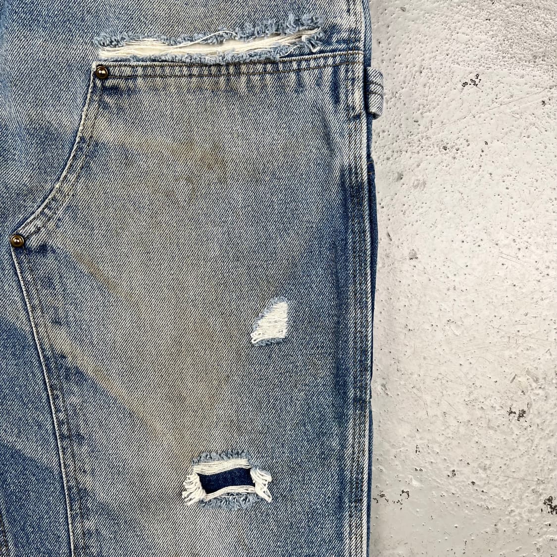 빈티지 칼하트 컷오프 Thrashed 더블니 데님 쇼츠 상품이미지6