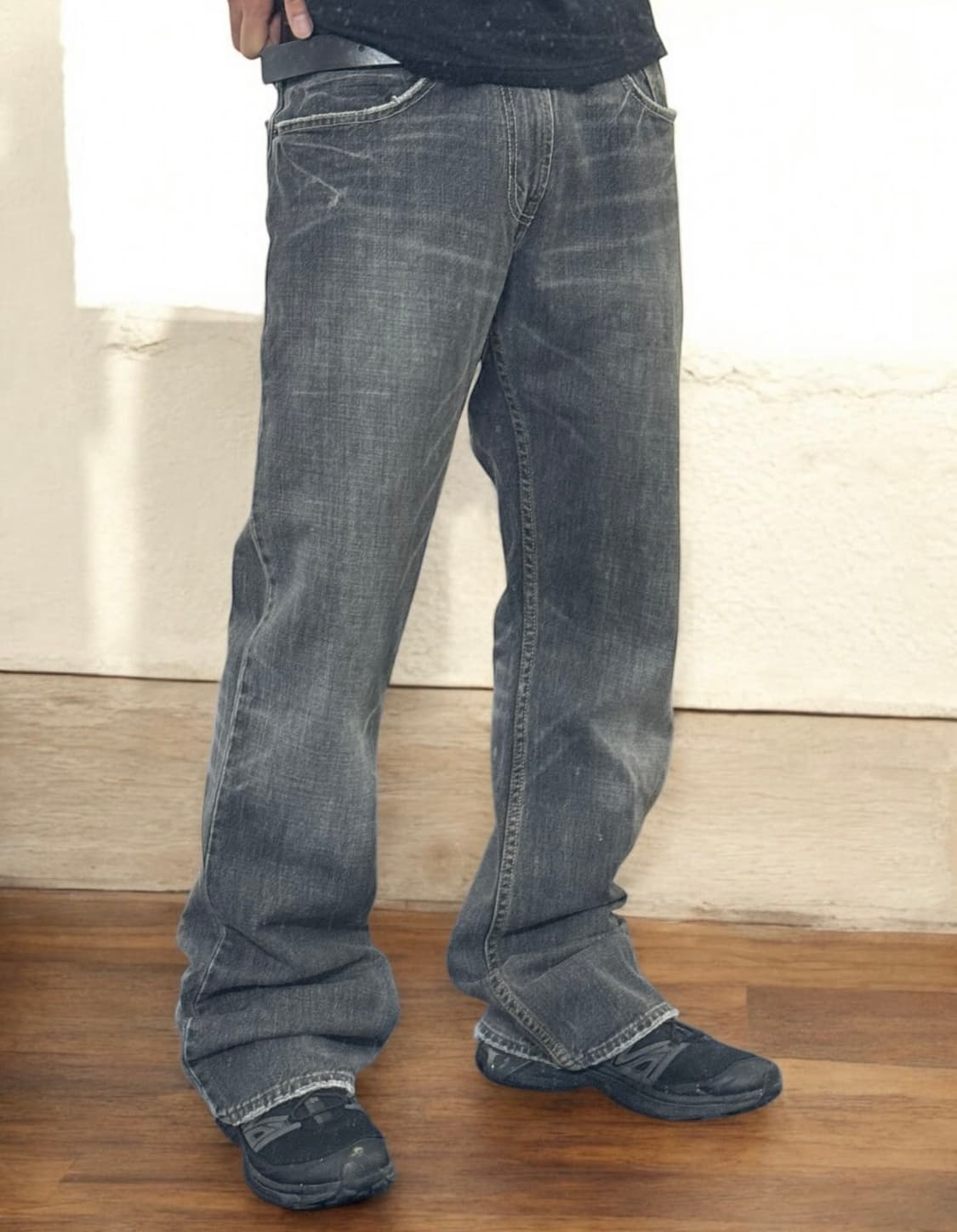 리바이스 527 플레어 흑청 로우부츠컷 데님팬츠 상품이미지1