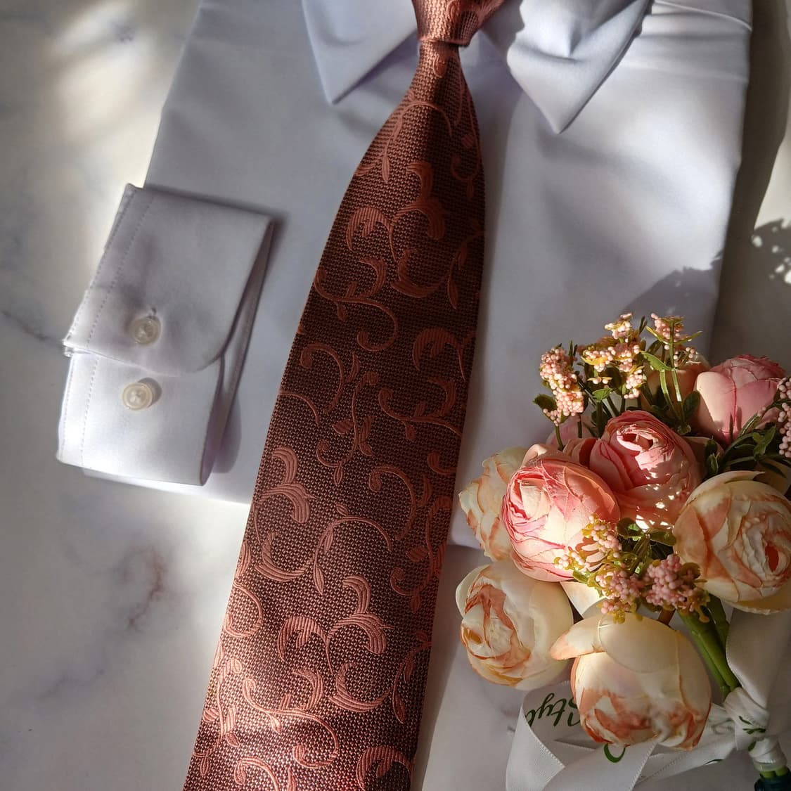 아쿠아스큐텀 실크 버건디 자카드 넥타이 9.9cm A등급 A19660
 상품이미지5