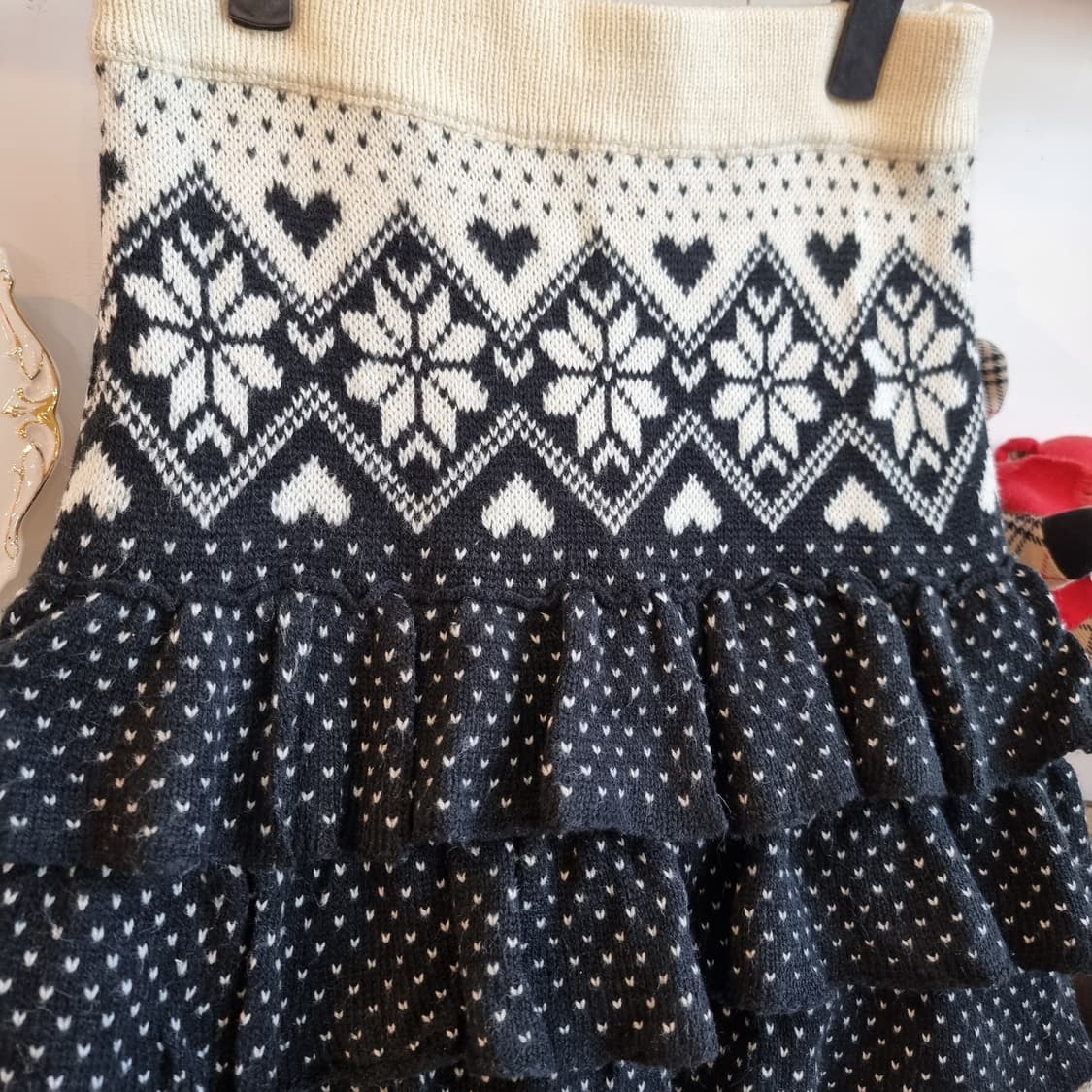 노르딕 니트 프릴 스커트 상품이미지2