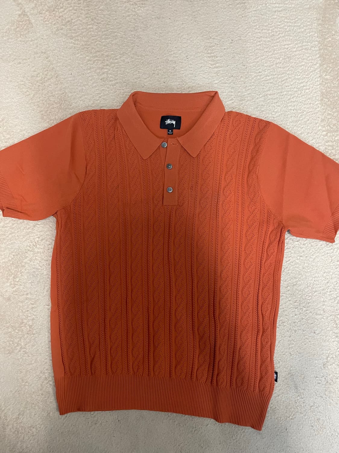 스투시 와플니트 반팔 오렌지 상품이미지2