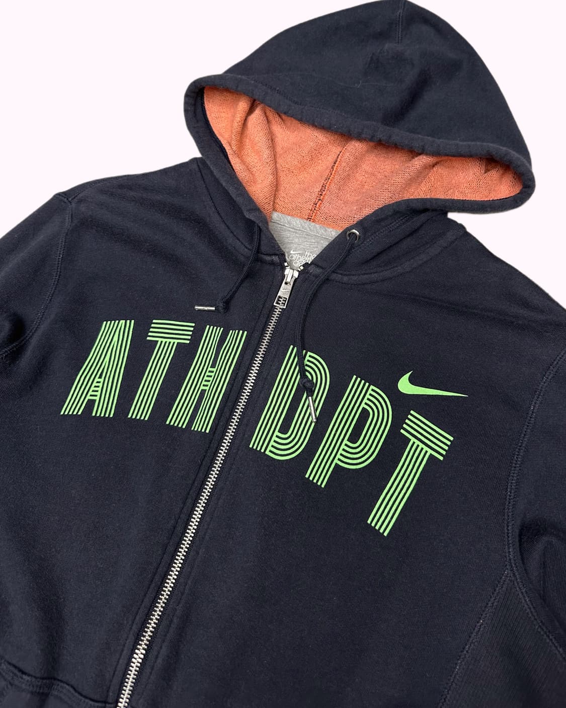 lettering navy hood zip-up 상품이미지3