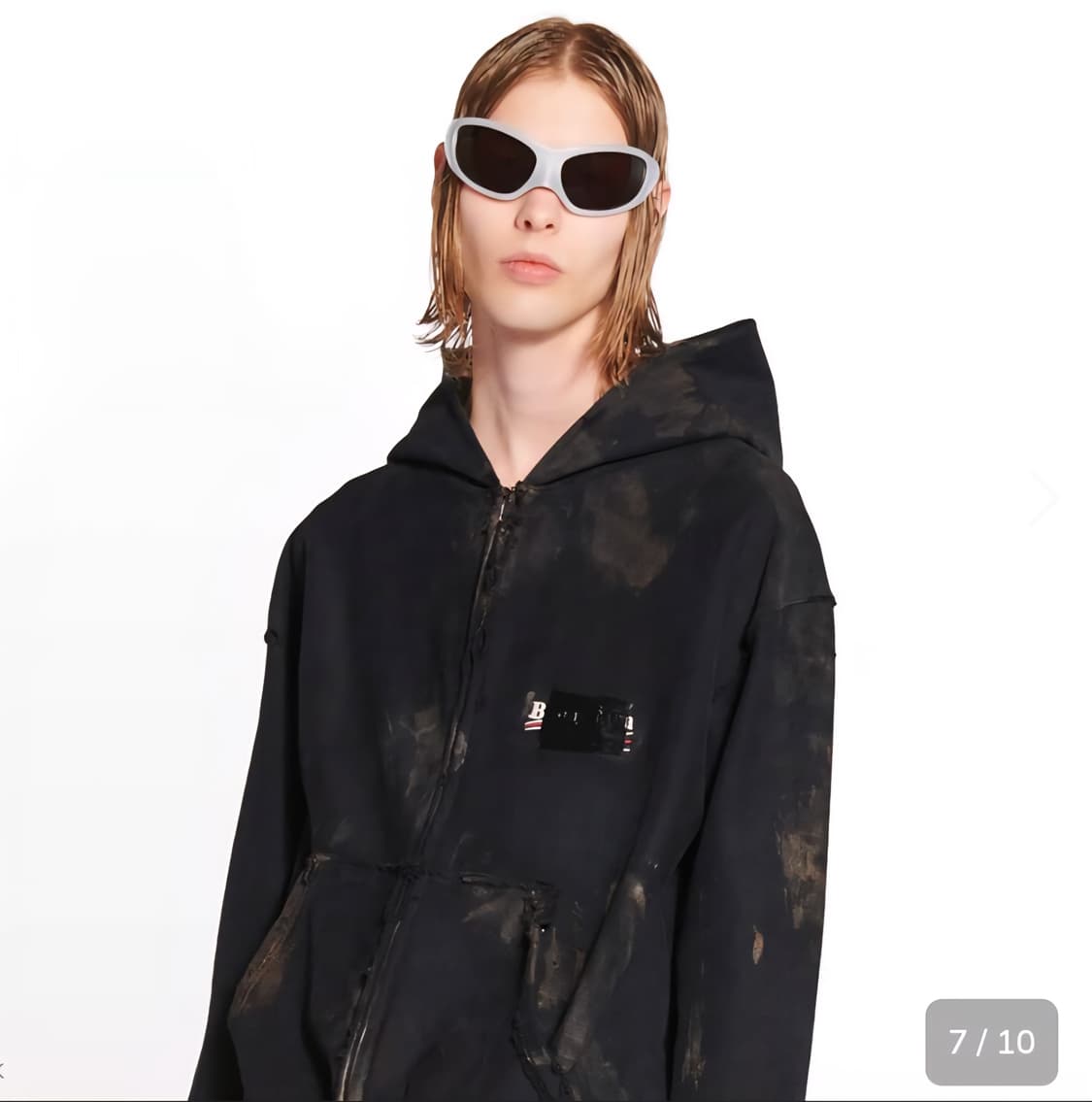 발렌시아가 개퍼 더티 집업 후드 티셔츠 머드 상품이미지1