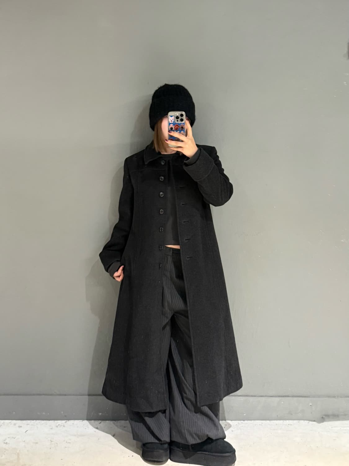 button point collar detail long coat 상품이미지3