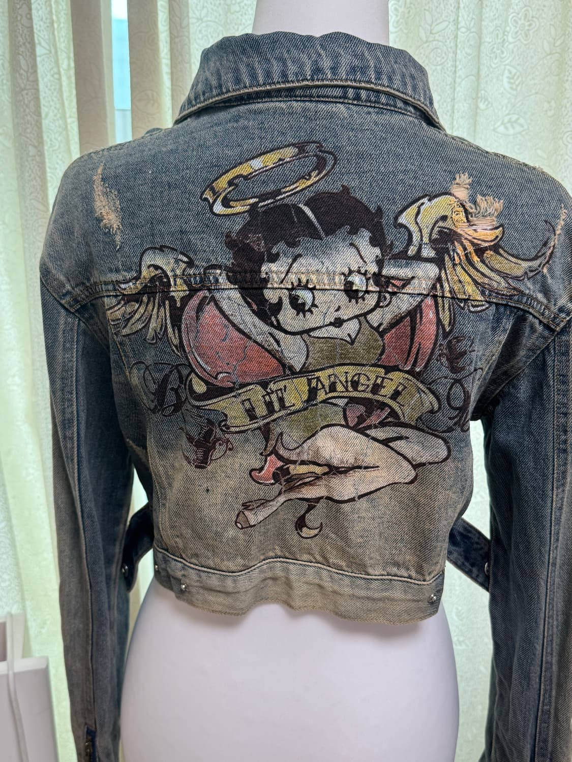 Betty boop crop denim jacket 상품이미지5