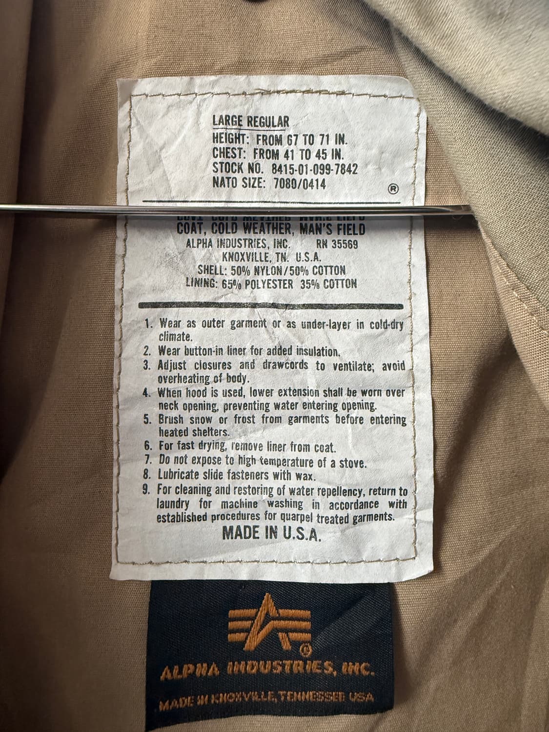 USA made🇺🇸 Alpha Industries M-65 필드자켓 상품이미지5