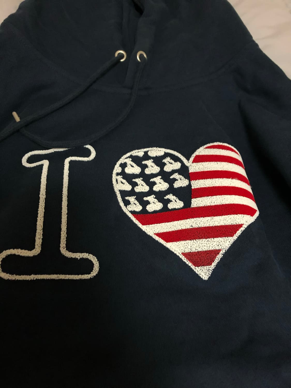 아이러브 키르시 루즈핏 후드티 네이비 2사이즈 상품이미지5