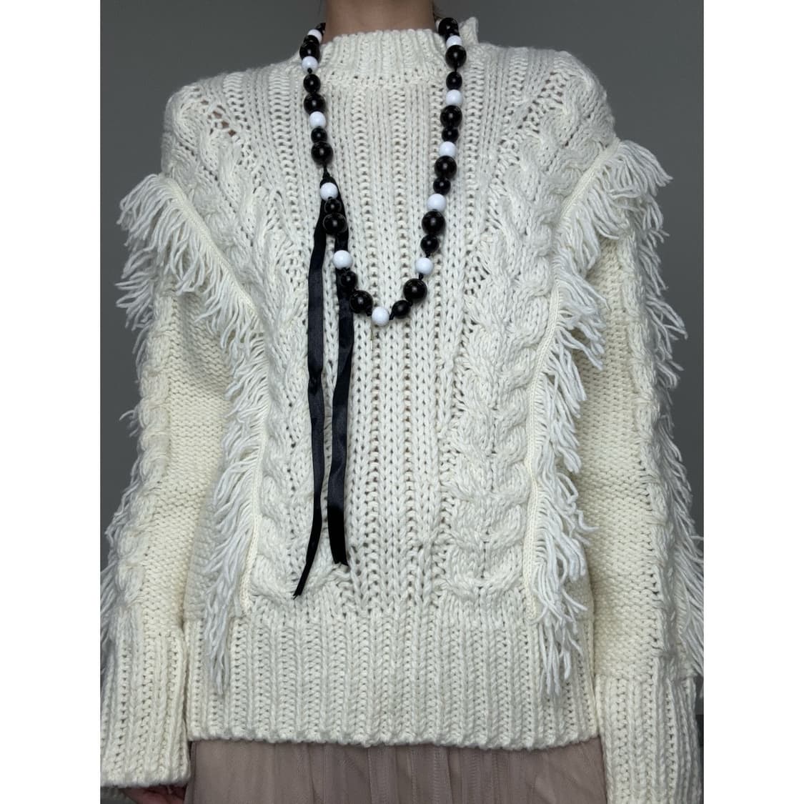 빈티지 아이보리 니트 스웨터 상품이미지1