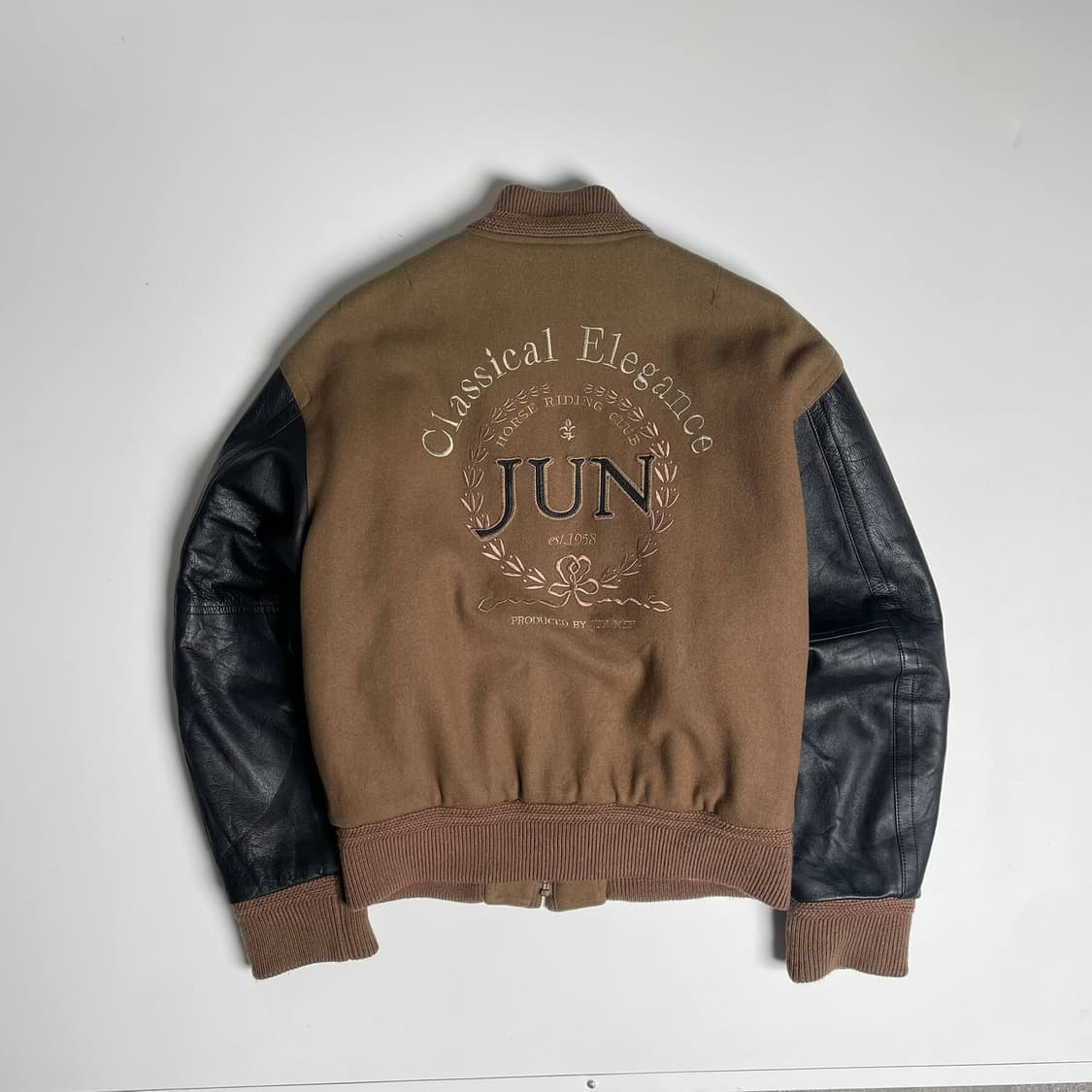 90's jun men 소가죽 바시티 봄버   상품이미지6