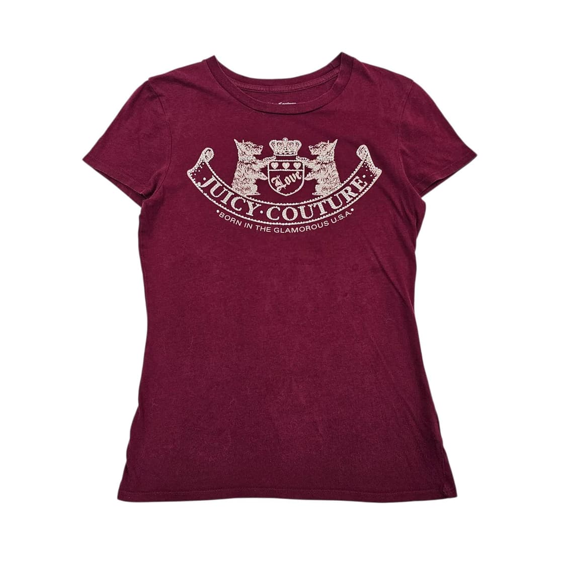 S Juicy Couture 00's 쥬시꾸뛰르 와인 반팔 티셔츠 상품이미지2