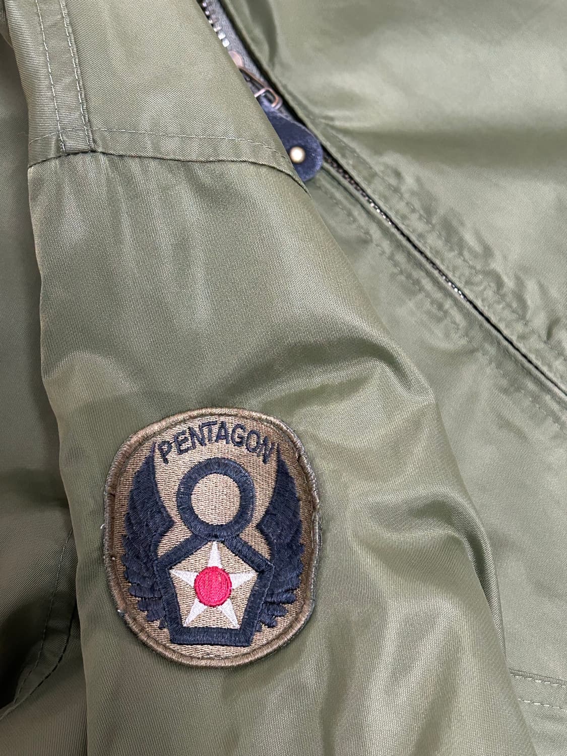 USA 밀리터리 세이지 그린 펜타곤 복각 ma-1 자켓 상품이미지5