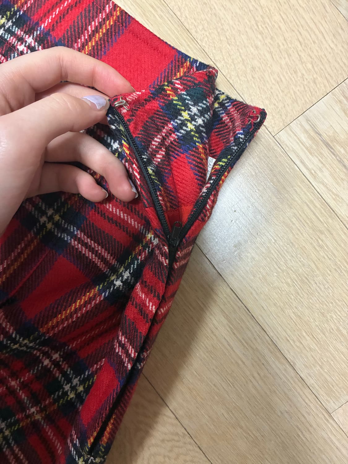 펑크 레드 체크 스커트 나나 미사 캐캐체 아무 상품이미지3