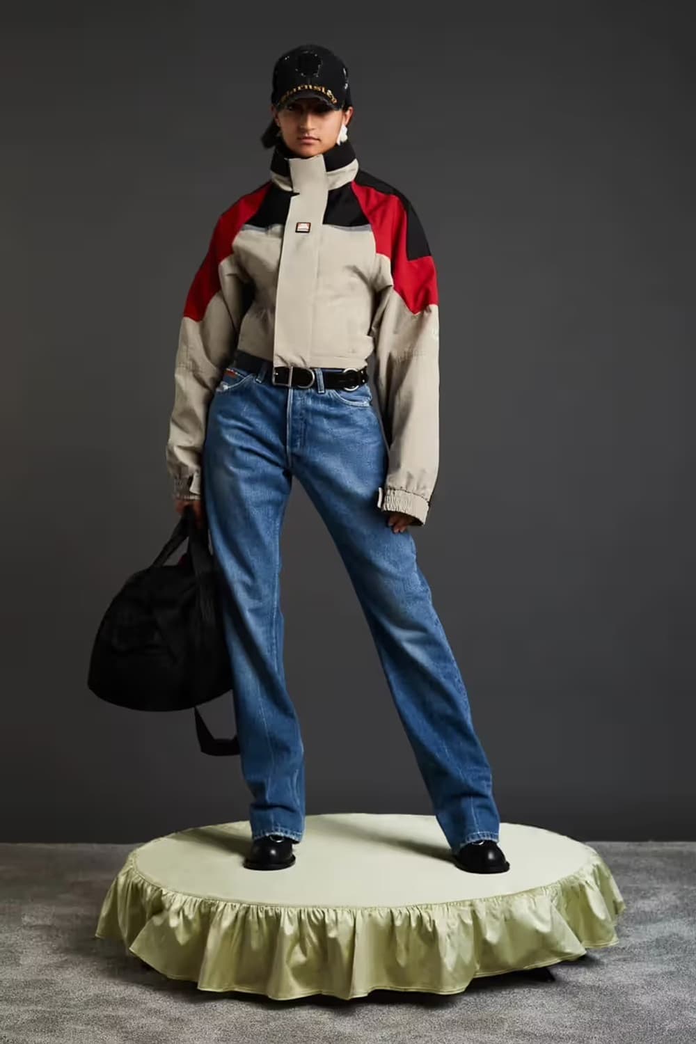 마틴로즈 스포츠 슈렁큰자켓 블랙 레드 베이지XL 상품이미지3