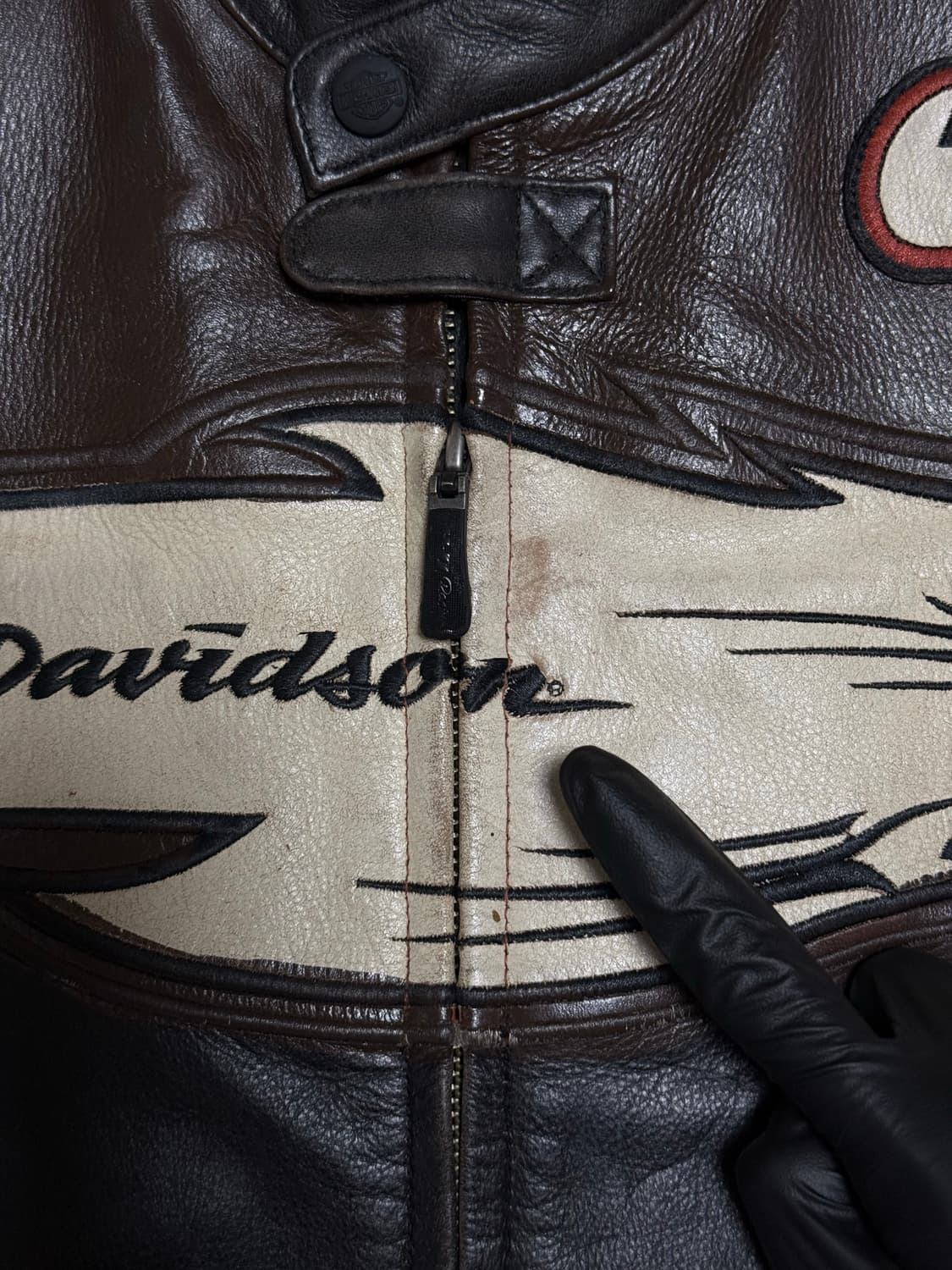 할리 데이비슨 이글 플레임 레더 바이커 자켓 상품이미지5