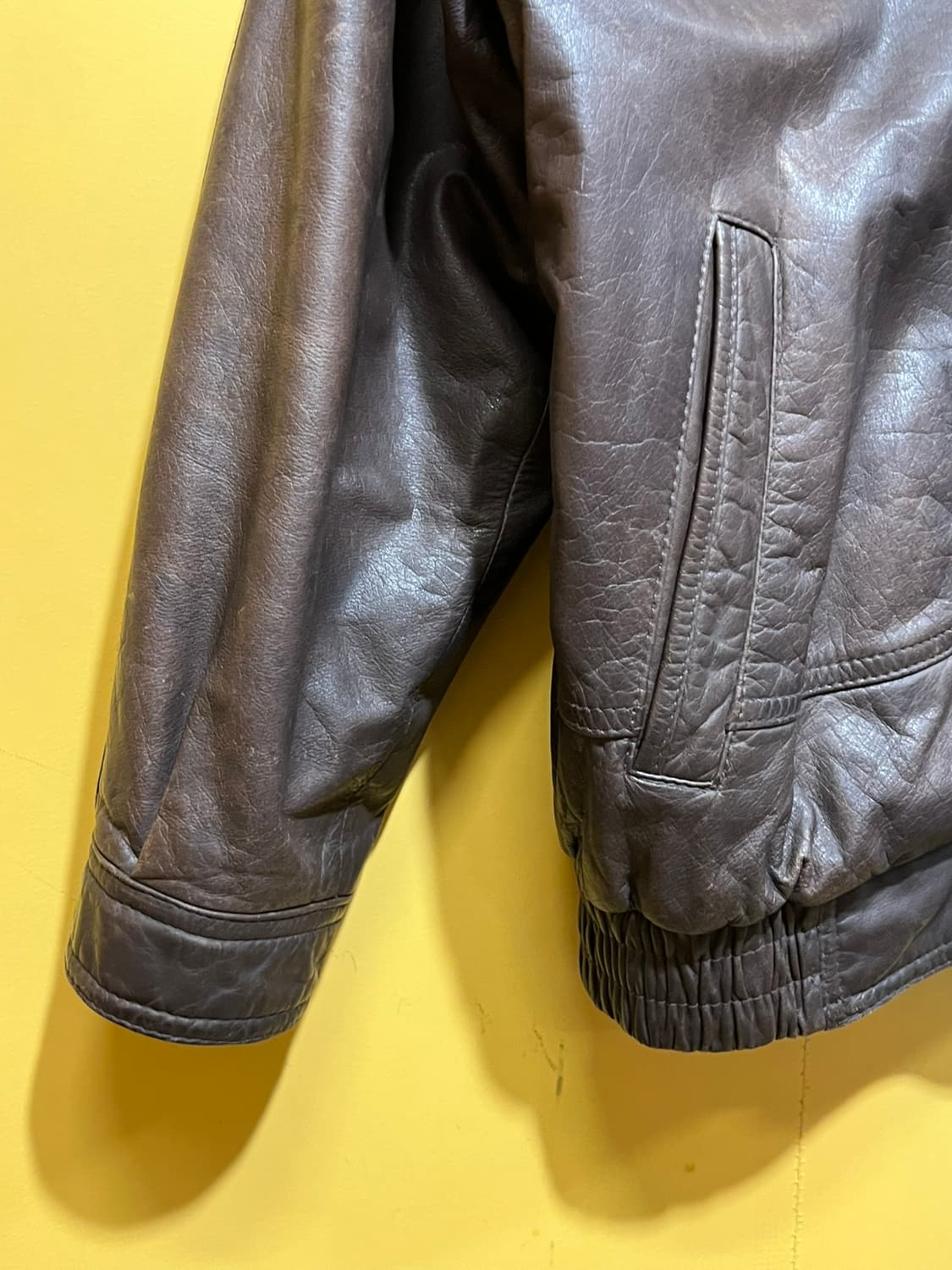 90s [95] 런던포그 소가죽 빈티지 블루종 가죽자켓 상품이미지3