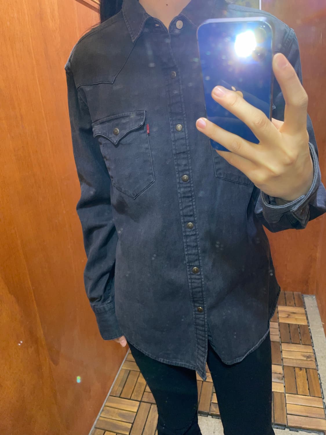 (M) Levi's 리바이스 코튼 블랙 웨스턴 셔츠 상품이미지2