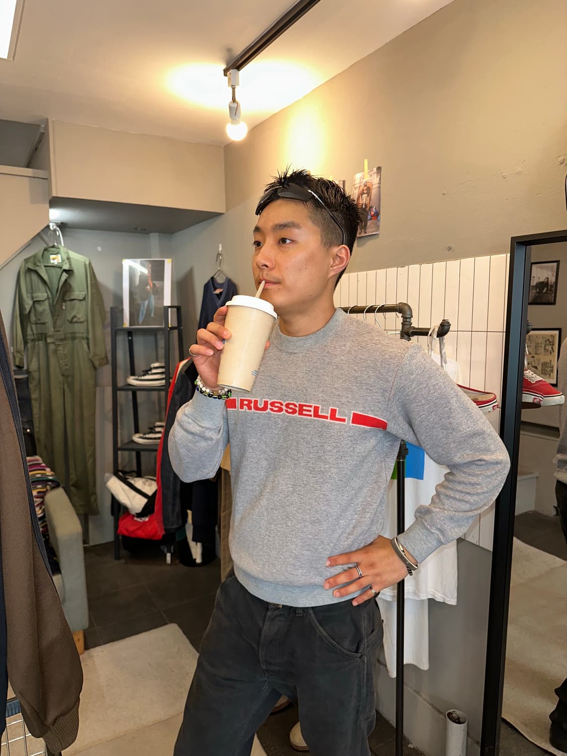 Russell Athletic logo material Topwear 상품이미지2