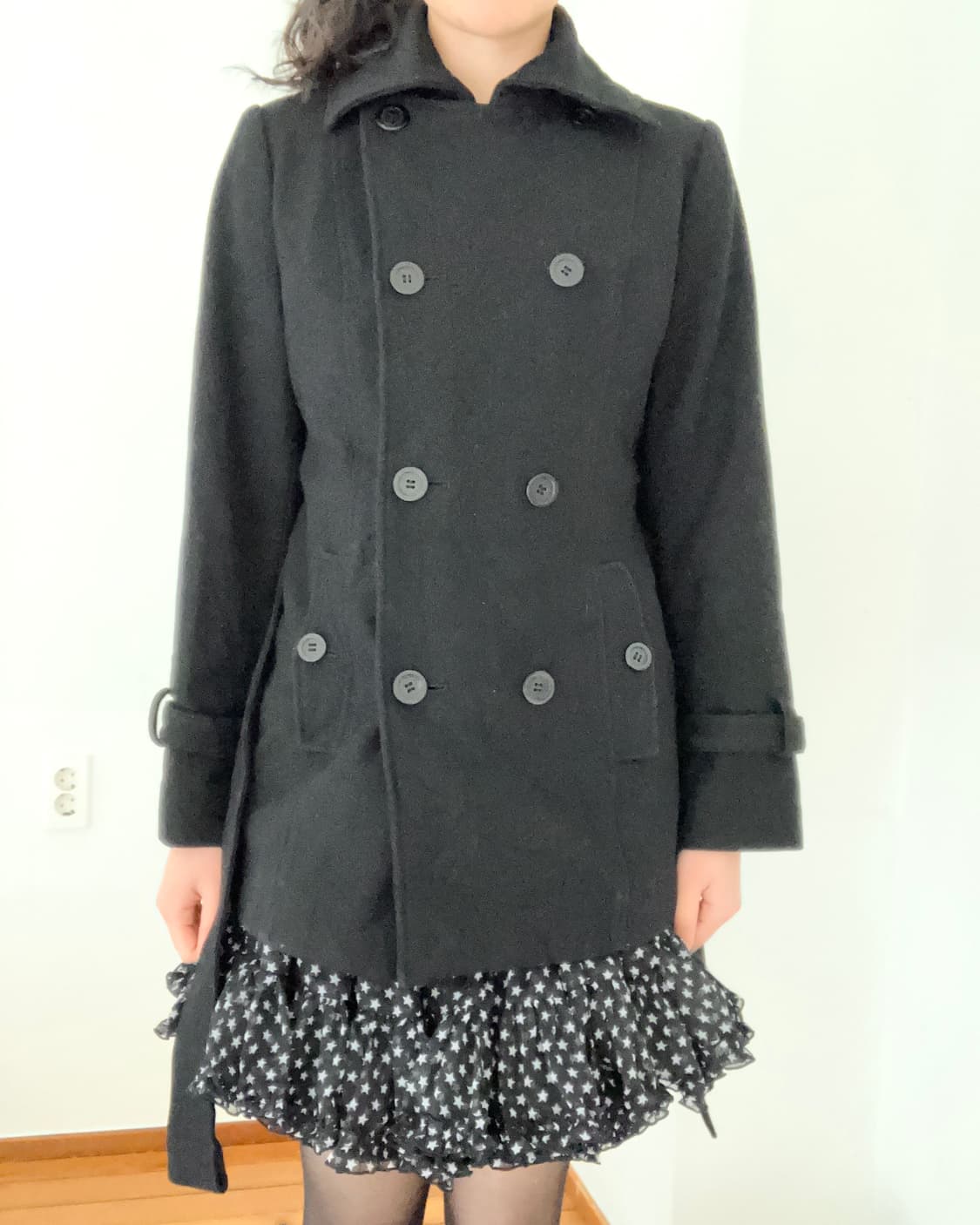 블랙 더블 코트 상품이미지7