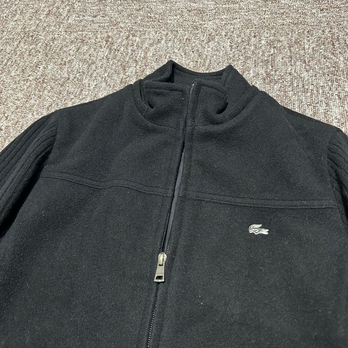 여M) 라코스테 스틸로고 울바디 니트 팔 집업 자켓 상품이미지3