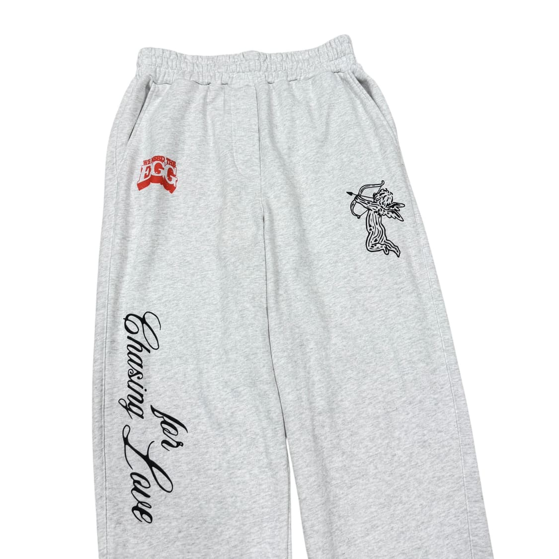 기준 체이싱 러브 스웻팬츠 바지 멜란지 화이트 L 상품이미지2