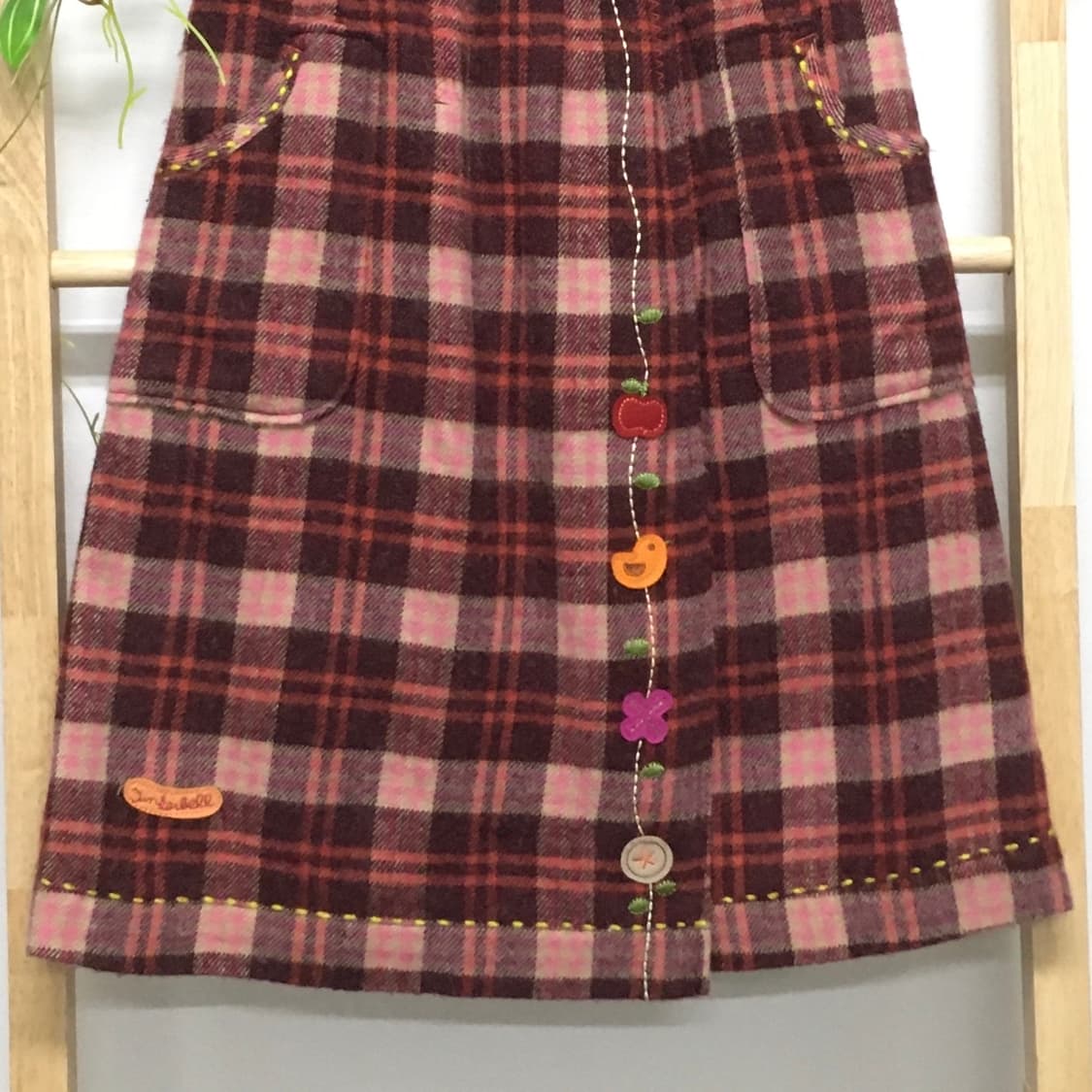 JPN/ 패치스커트 러블리스커트 스티치스커트 체크스커트 미디스커트 모리 상품이미지3