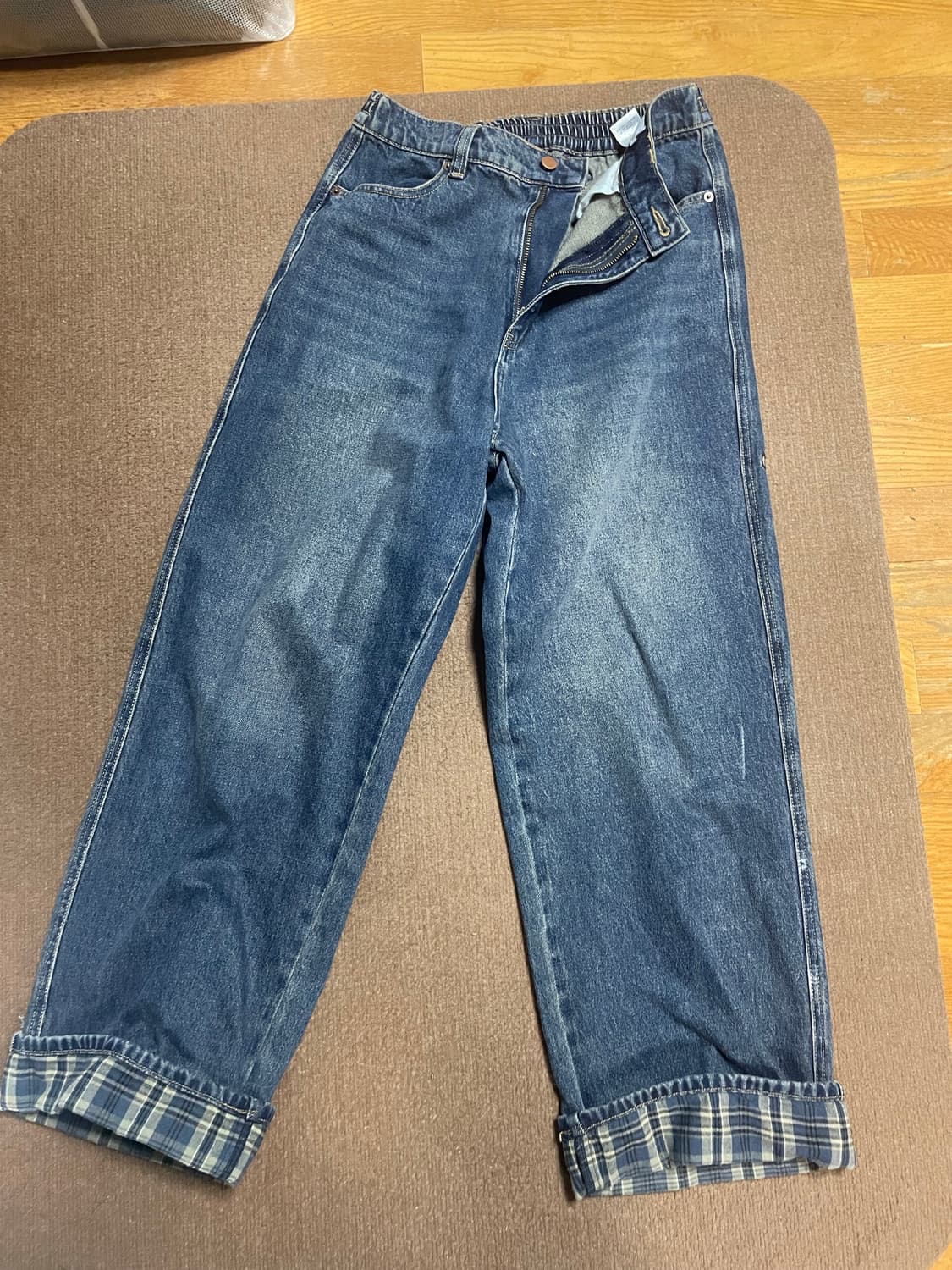 어반스터프 언커버 체크 데님 팬츠 상품이미지1