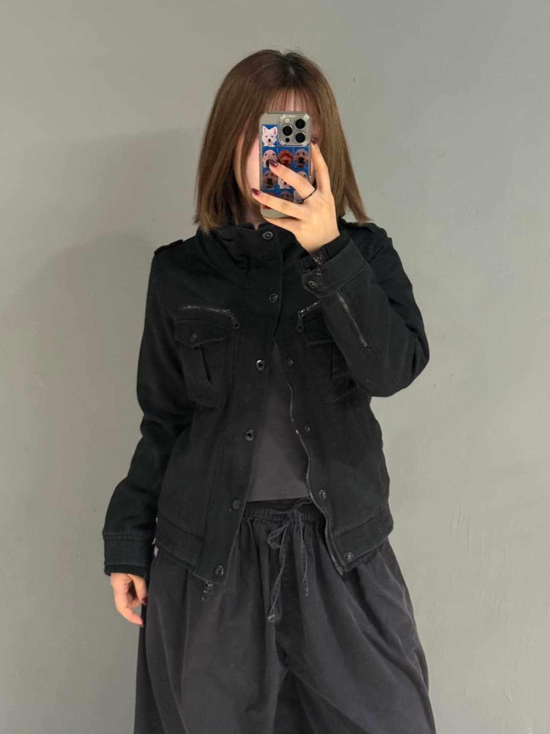 high-neck snap button 2-way zipper jk 상품이미지2