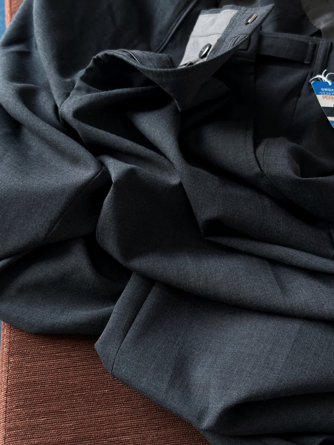 Light wool poly snap belted trouser 상품이미지4