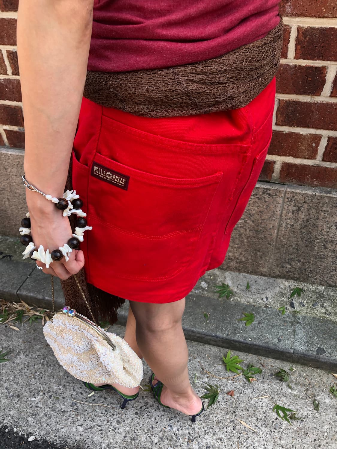 pelle pelle red mini skirt  상품이미지2
