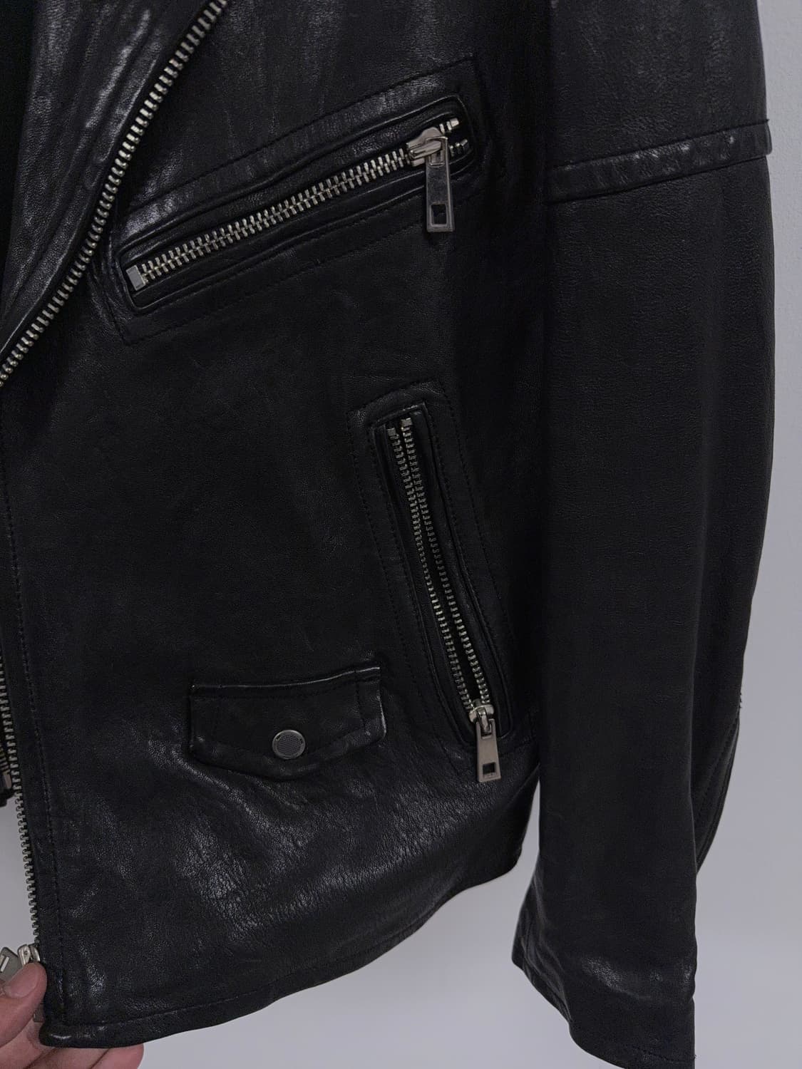 [N][100]베지터블 워싱 라이더 자켓 상품이미지2